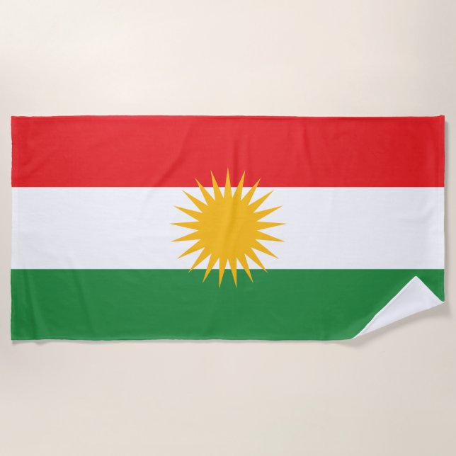 Flagge Kurdistans Strandtuch (Vorderseite)