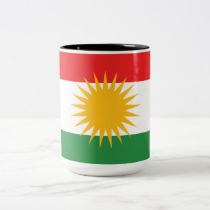 Flagge Kurdistans Zweifarbige Tasse