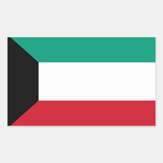 Flagge Kuwaits Rechteckiger Aufkleber (Vorderseite)