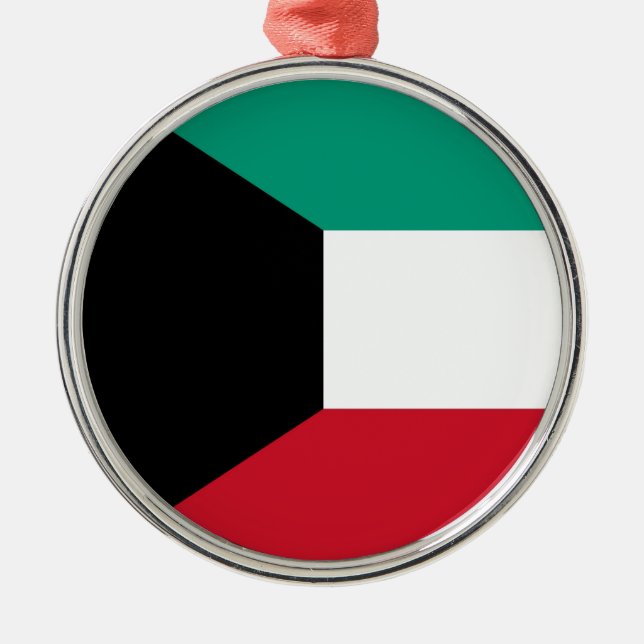 Flagge Kuwaits Silbernes Ornament (Vorne)