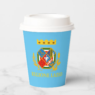 Flagge Latiums (Italien) Pappbecher