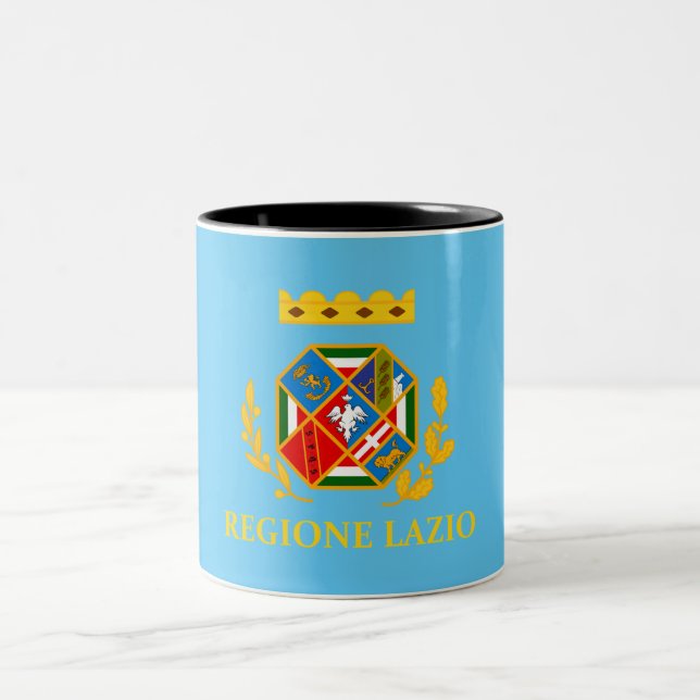 Flagge Latiums (Italien) Zweifarbige Tasse (Mittel)