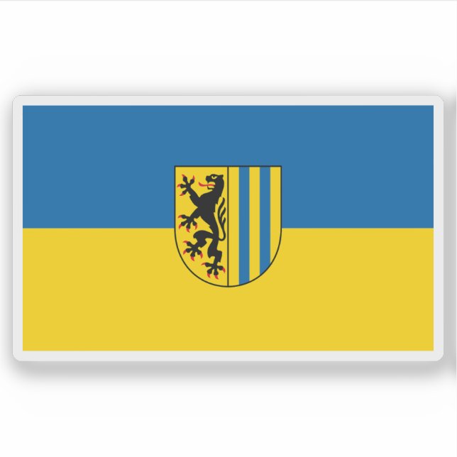 Flagge Leipzig, Deutschland Aufkleber (Vorderseite)