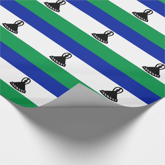 Flagge Lesothos Geschenkpapier (Ecke)