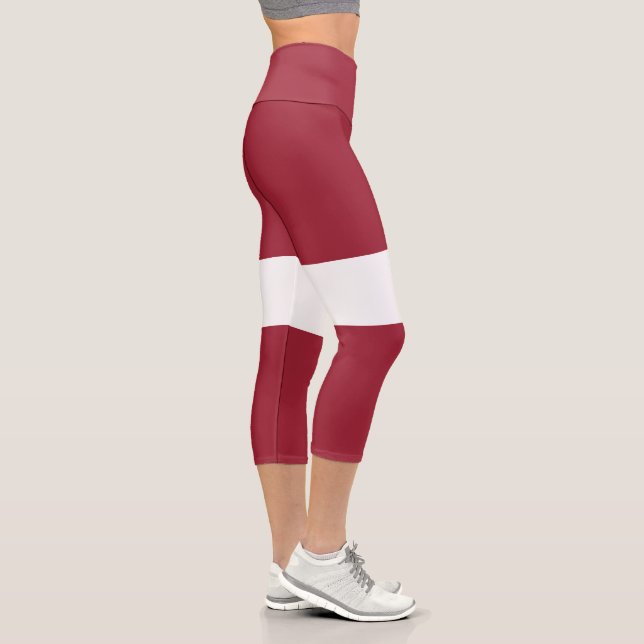 Flagge Lettlands Capri Leggings (Rechts)