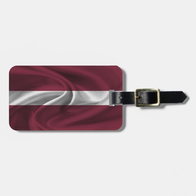 Flagge Lettlands Gepäckanhänger (Vorderseite horizontal)