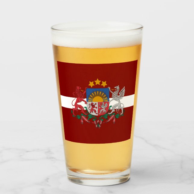 Flagge Lettlands  Glas (Vorne (Gefüllt))
