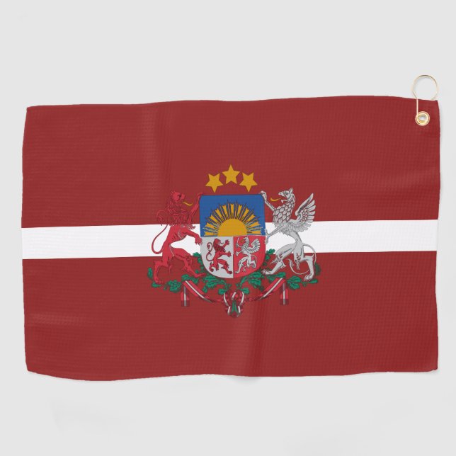 Flagge Lettlands  Golfhandtuch (Horizontal)