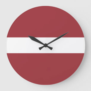 Flagge Lettlands Große Wanduhr