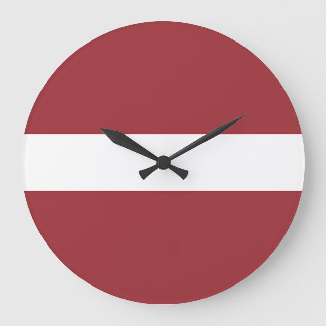 Flagge Lettlands Große Wanduhr (Vorderseite)