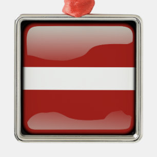 Flagge Lettlands Ornament Aus Metall