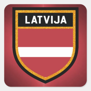 Flagge Lettlands Quadratischer Aufkleber
