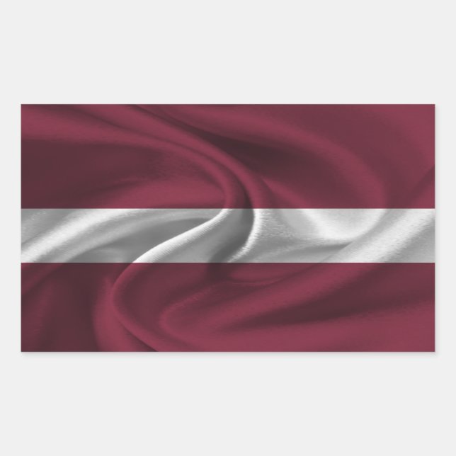 Flagge Lettlands Rechteckiger Aufkleber (Vorderseite)