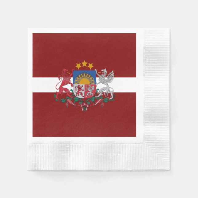 Flagge Lettlands Serviette (Vorderseite)