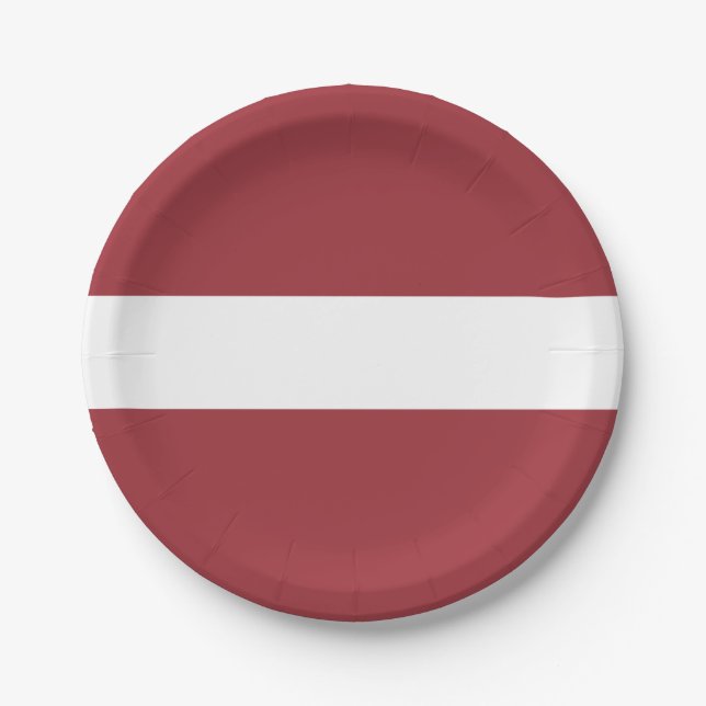 Flagge Lettlands: Teller von Papier (Vorderseite)