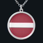 Flagge Lettlands Versilberte Kette<br><div class="desc">Patriotische Flagge Lettlands.</div>