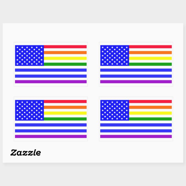 Flagge Lgbt USA Rechteckiger Aufkleber (Blatt)