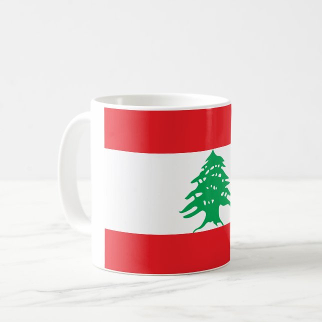 Flagge Libanons (Libanon) Kaffeetasse (Vorderseite Links)
