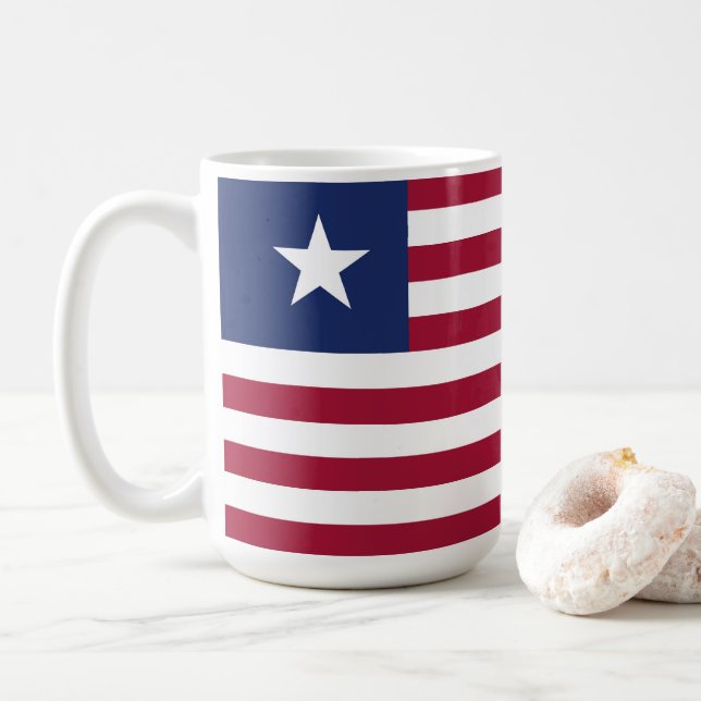 Flagge Liberias Kaffeetasse (Mit Donut)