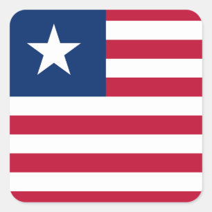 Flagge Liberias Quadratischer Aufkleber