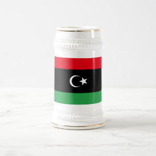 Flagge Libyens Bierglas