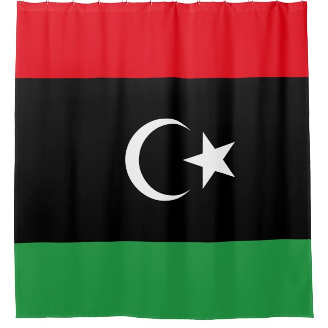 Flagge Libyens Duschvorhang (Vorderseite)