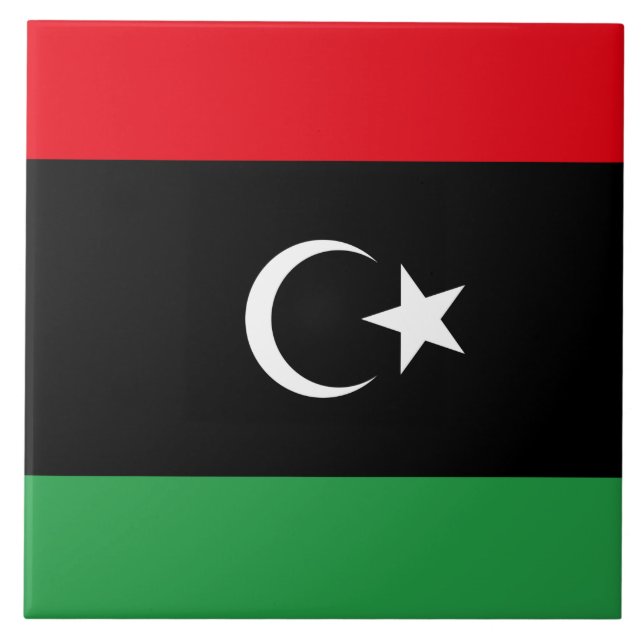 Flagge Libyens Fliese (Vorderseite)