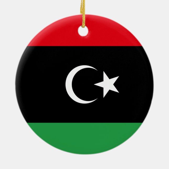 Flagge Libyens Keramik Ornament (Hinten)
