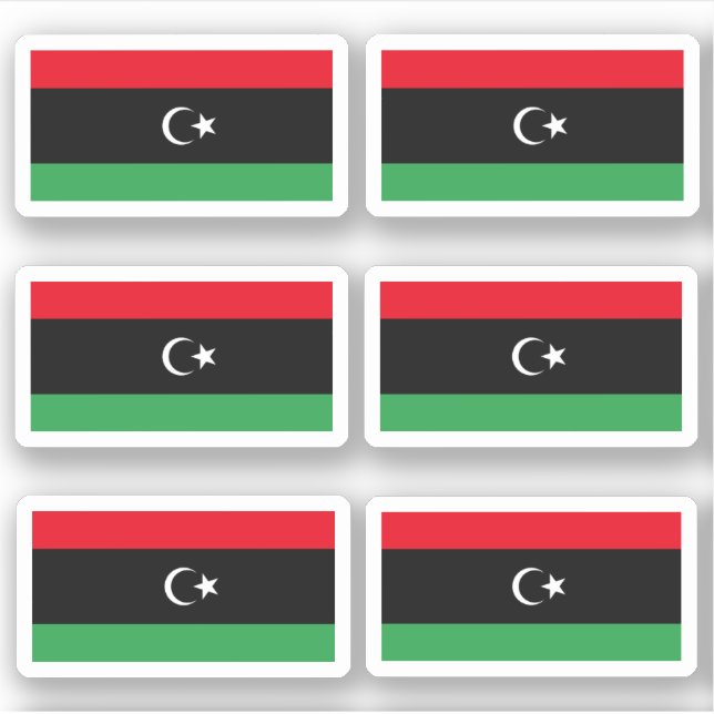 Flagge Libyens - Sammelaufkleber Aufkleber (Vorderseite)