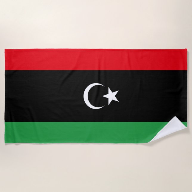 Flagge Libyens Strandtuch (Vorderseite)