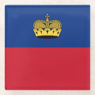 Flagge Liechtensteins Glasuntersetzer