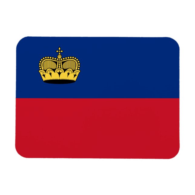 Flagge Liechtensteins Magnet (Horizontal)