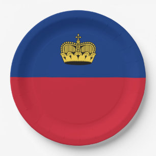 Flagge Liechtensteins Pappteller