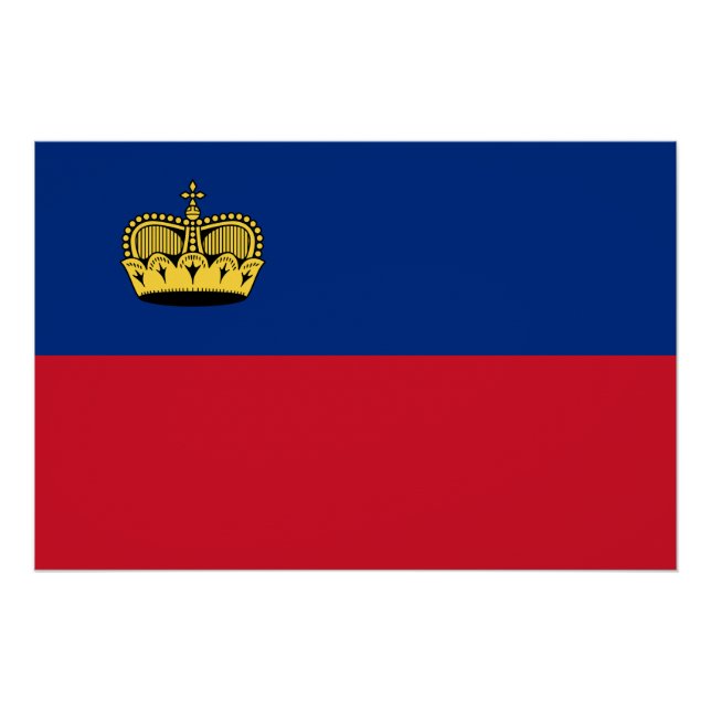 Flagge Liechtensteins Poster (Vorderseite)
