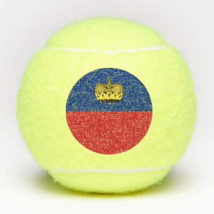 Flagge Liechtensteins Tennisbälle