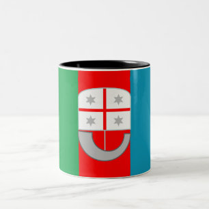 Flagge Liguriens (Italien) Zweifarbige Tasse