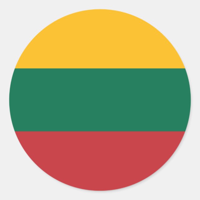 Flagge Litauens Runder Aufkleber (Vorderseite)