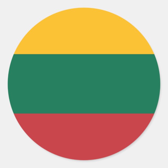 Flagge Litauens Runder Aufkleber (Vorderseite)