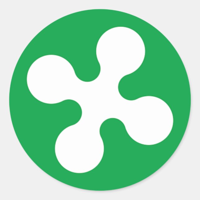 Flagge Lombardei (Italien) Runder Aufkleber (Vorderseite)