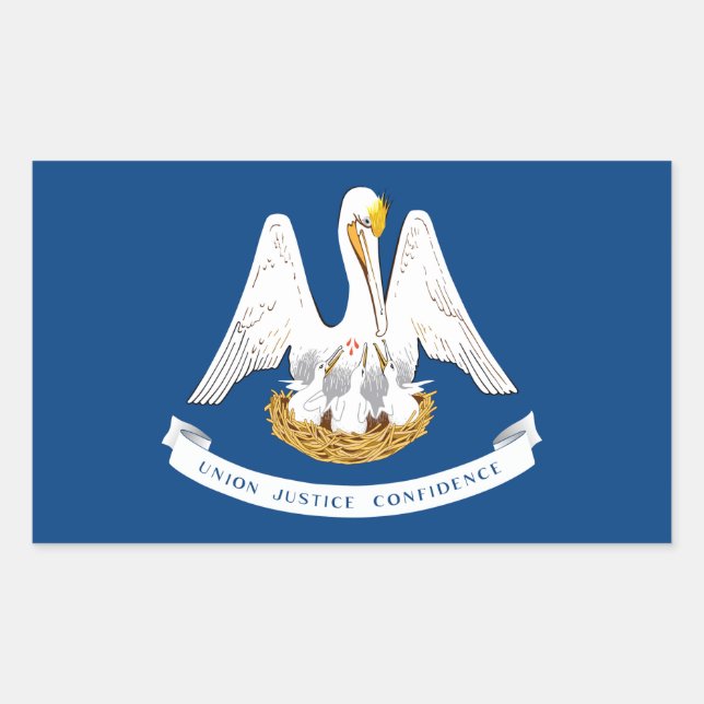 Flagge Louisiana Rechteckiger Aufkleber (Vorderseite)