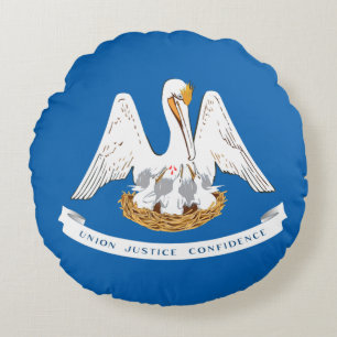 Flagge Louisiana Rundes Kissen