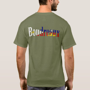 Flagge Louisianas akadisches Boudreaux Cajun Herz T-Shirt
