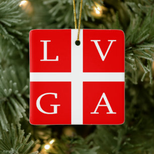 Flagge Lugano, Schweiz Keramikornament