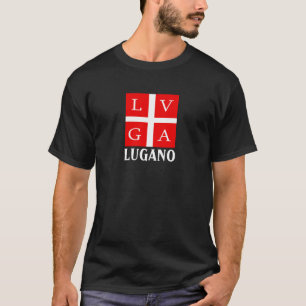Flagge Lugano, Schweiz T-Shirt