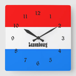 Flagge Luxemburgs, Muster und Modelle Quadratische Wanduhr