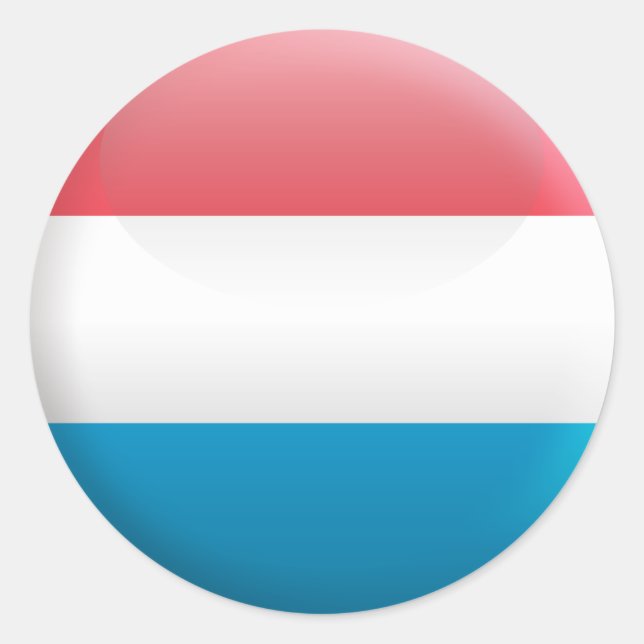 Flagge Luxemburgs Runder Aufkleber (Vorderseite)