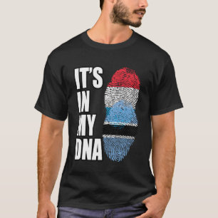 Flagge Luxemburgs und Botsuanas für das DNA-Erbe T-Shirt