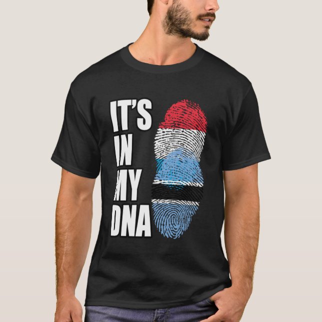 Flagge Luxemburgs und Botsuanas für das DNA-Erbe T-Shirt (Vorderseite)
