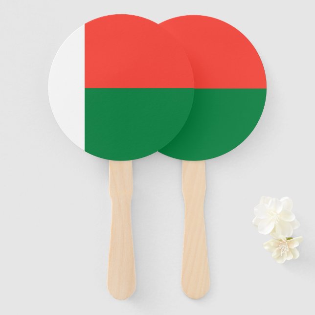Flagge Madagaskars Fächer (Vorne und Hinten)