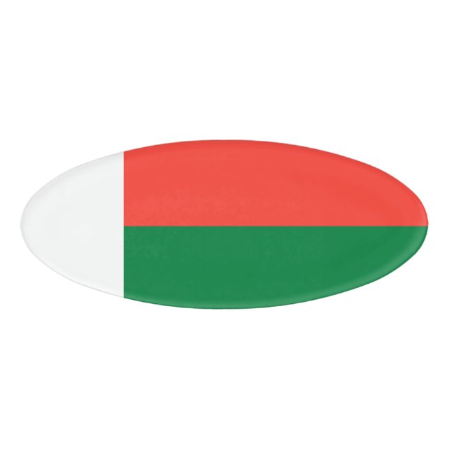 Flagge Madagaskars Namenschild (Vorderseite)